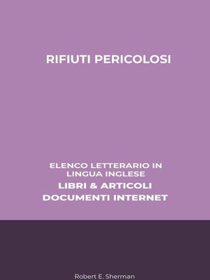 cover image of Rifiuti Pericolosi